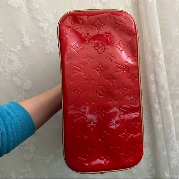 Louis Vuitton Houston Tote Red Leather Monogram Vernis - Picture 5 of 12